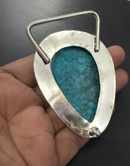 Turquoise Gemstone 925 Sterling Silver Handmade Belt Buckles Vintage Gift For