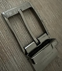 Perry Ellis Reversible Dark Silver Tone Simple Basic Belt Buckle fast shipping!!