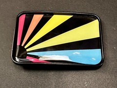 Sunrise Rays Abstract Multicolored Rainbow Sunrays? Rectangular Belt Buckle