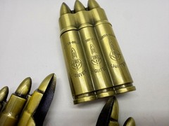 Bullet Rifle Rounds Skull Crossbones Lighter (Not Working) Large Belt Buckle