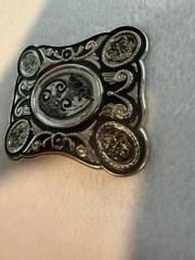 Silver Tone Floral Western Belt Buckle Vintage Style 3.25×2.5