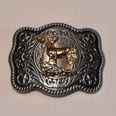 WESTERN DEER HUNTING Metal Belt Buckle