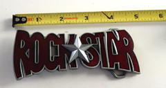 👀 BELT BUCKLE Rock Star Enameled Music Superstar NWOT 👀