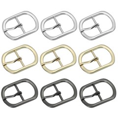 9Pcs 1.3&Prime; Single Prong Metal Roller Pin Belt Buckles Black/Silver/Light Gold