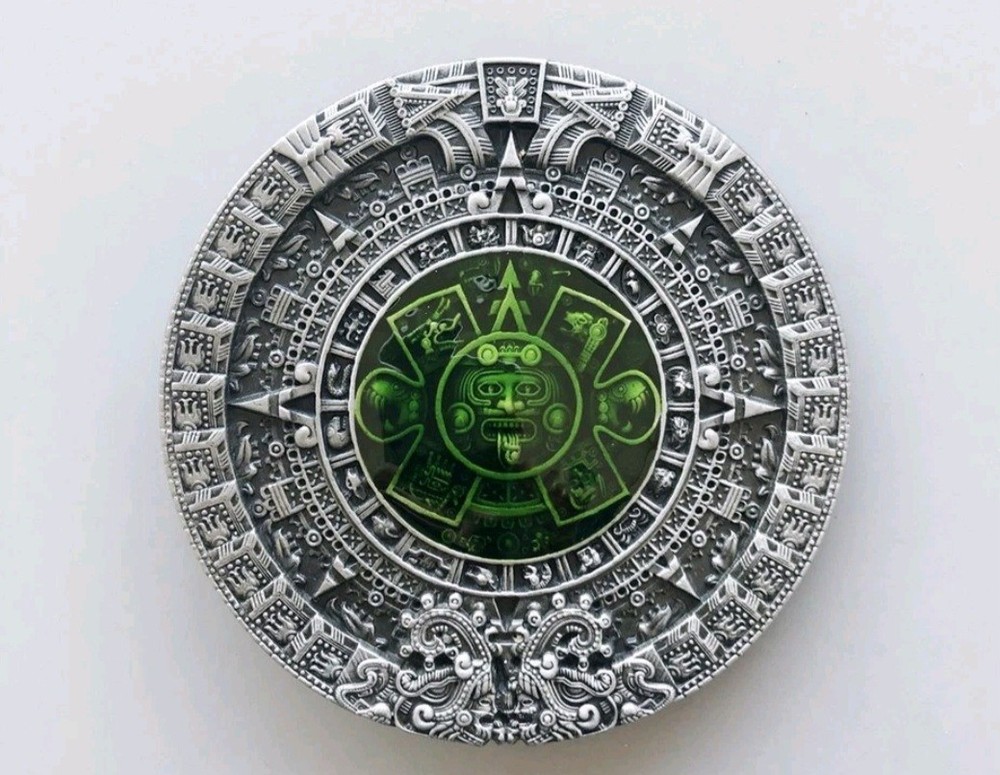 New Aztec Mayan calendar medallion round mens women&rsquo;s belt buckle 3&Prime; approx