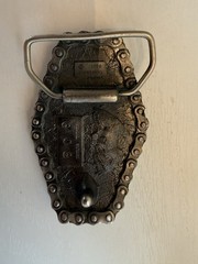 Honda Vintage Motorcycle Belt Buckle Green Silver Metal Antique Finish