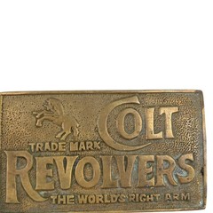 Vintage Colt Revolvers Solid Brass Belt Buckle Worlds Right Arm Retro 705 Moto