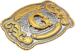 INITIAL (G) BELT BUCKLE LETTER COWBOY WESTERN RODEO TEXAS STAR Hebillas Vaqueras