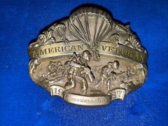 SISKIYOU THE AMERICAN VETERAN COMMEMORATIVE BELT BUCKLE 1987 LIMITED ED.186/2500