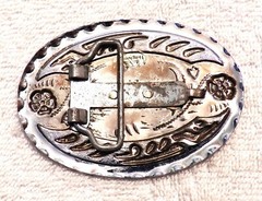 CLASSIC BELT BUCKLE PATRIOTIC FLYING EAGLE WINGS FEATHERS GOLD/SILVER TONE BB13