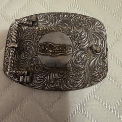 Nocona Longhorn Belt Buckle Silver And Gold Tones