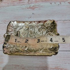 Longhorn belt buckle Western Rodeo Silver & Rose Texas-style