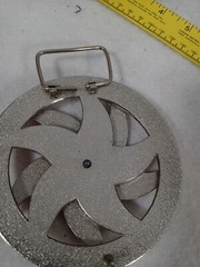 Fashion 4 1/2&Prime; American Flag Belt Buckle Silver Toned Round Shape Spinner star