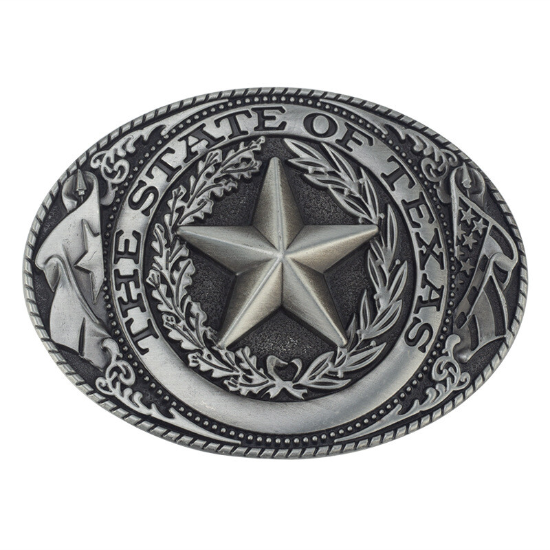 Five pointed star belt buckle Western cowboy motorcycle riding belt buckle