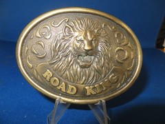 Vintage Brass Road King Lion Head 76 Drivers Club Member Belt Buckle