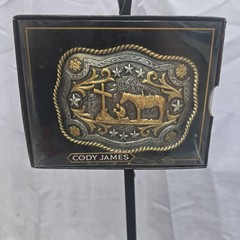 Cody James Belt Buckle Mens Western Cowboy Cross Christian Rectangle #938