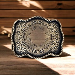 Engraved Brass Belt Buckle Custom Personalized Monogrammed Western Buckle