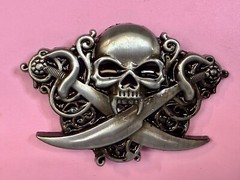 Creepy Skull Head Vampire Teeth Swords Snake Halloween Gothic Biker Belt Buckle