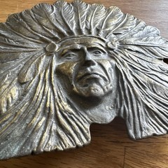 vintage 1970s belt buckle CHIEF native american INDIAN HEAD cowboy WESTERN brass
