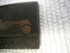 Vintage DELAHAYE Roadster V-38 Brass Belt Buckle 3 7/8&Prime; x 2 1/8&Prime;-Made in USA