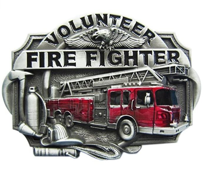 Volunteer Fire Fighter Firemen Belt Buckle Metal BU75