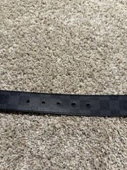 Authentic Louis Vuitton Reversible Belt M9632 Black Silver Damier Graphite