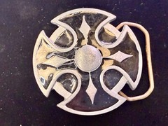 Celtic Iron Cross Enameled Religious Gothic Punk Motorcycle Biker Belt Buckle
