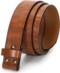 UTOWO Men Women Retro Belt Strap 47&Prime;Belt for 36&Prime;-40&Prime; waist, Lightbrown Strape