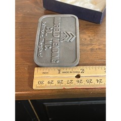 Vintage Midfield Vending Co Baltimore Maryland Belt Buckle Hit Line USA Pewter