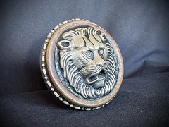 Darren McNeese Lion Belt Buckle 2.5” Round Patina Archive 07–09