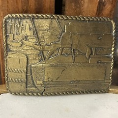 Vintage 70&rsquo;s ~ BOATING / MARINA ~ Antique Brass USA Handcrafted Belt Buckle ~