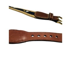 Dooney Bourke Novelty Sailboat Nautical Belt Tan Canvas Preppy 30 Woven Boating