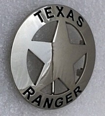 Texas Ranger Badge Belt Buckle (Silver) Slightly Scratched