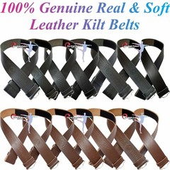 Real Leather KILT BELT SCOTTISH KILT BELTS in Black & Brown different designs