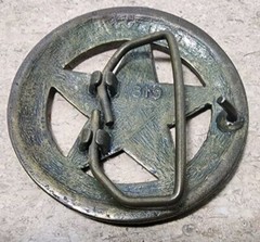 Vintage Brass Deputy US Marshall Round Star Belt Buckle Western Rustic Cowboy