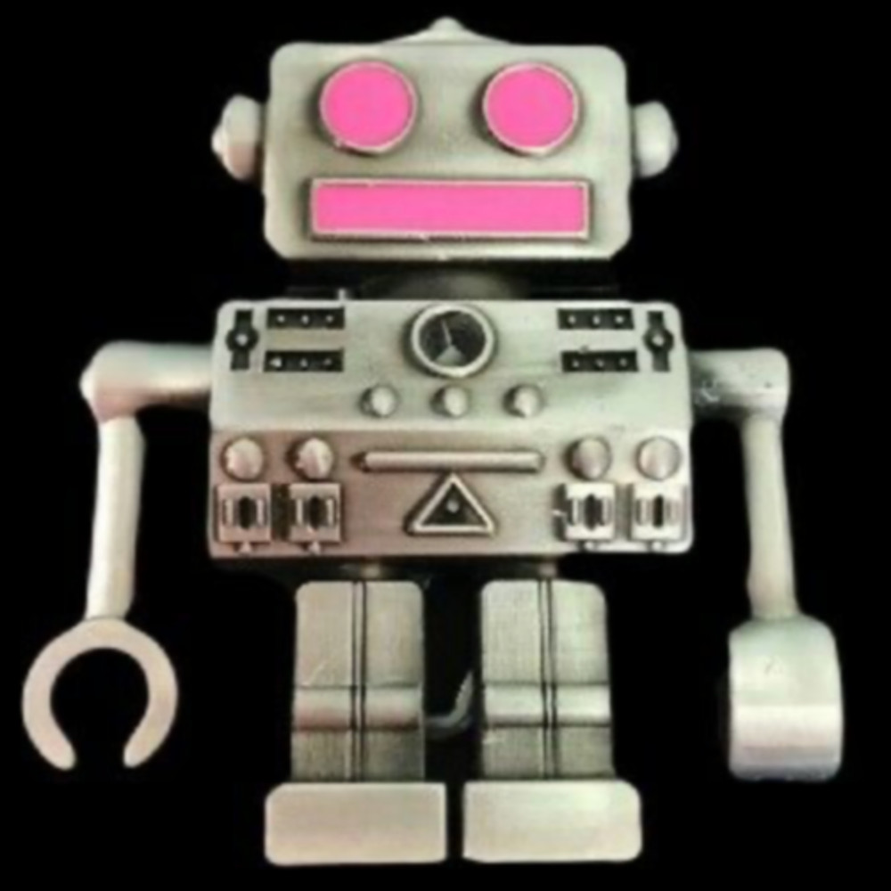 Silver 3D Toy Pink Robot Cartoon Belt Buckle Belts Buckles