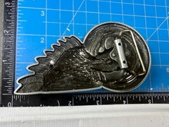 Eagle Head Wing Skull Motorcycle Wheel Rim Biker Punk Vibe Belt Buckle