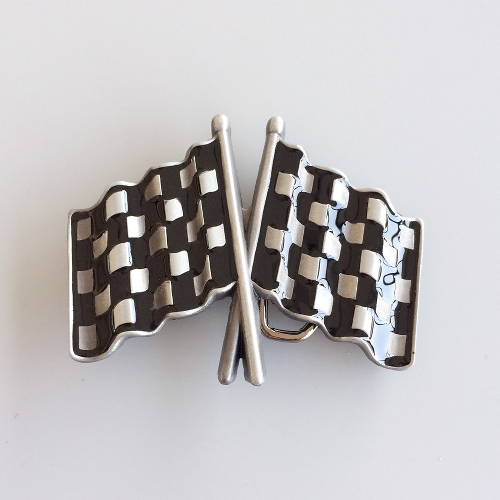 Men Belt Buckle Car Racing Flag Belt Buckle Gürtelschnalle Boucle de ceinture
