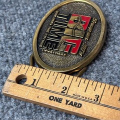 Vintage Snap On Tools 90s brass belt buckle Big Time 2.5”x3” y2k collectible