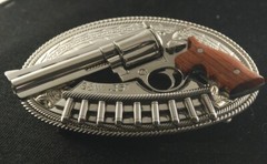 (MADE BY ORDER) BUCKLE HANDMADE STAINLESS STEEL WESTERN STYLE GUN S&W .357
