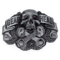 Metal Zinc Alloy Belt Buckle Western Cowboy Gear Head Skull Casual Fashion Style