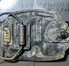 AMERICAN TRADITION HUNTING MADE IN USA BELT BUCKLE #1817 ENAMEL BRASS Free Ship