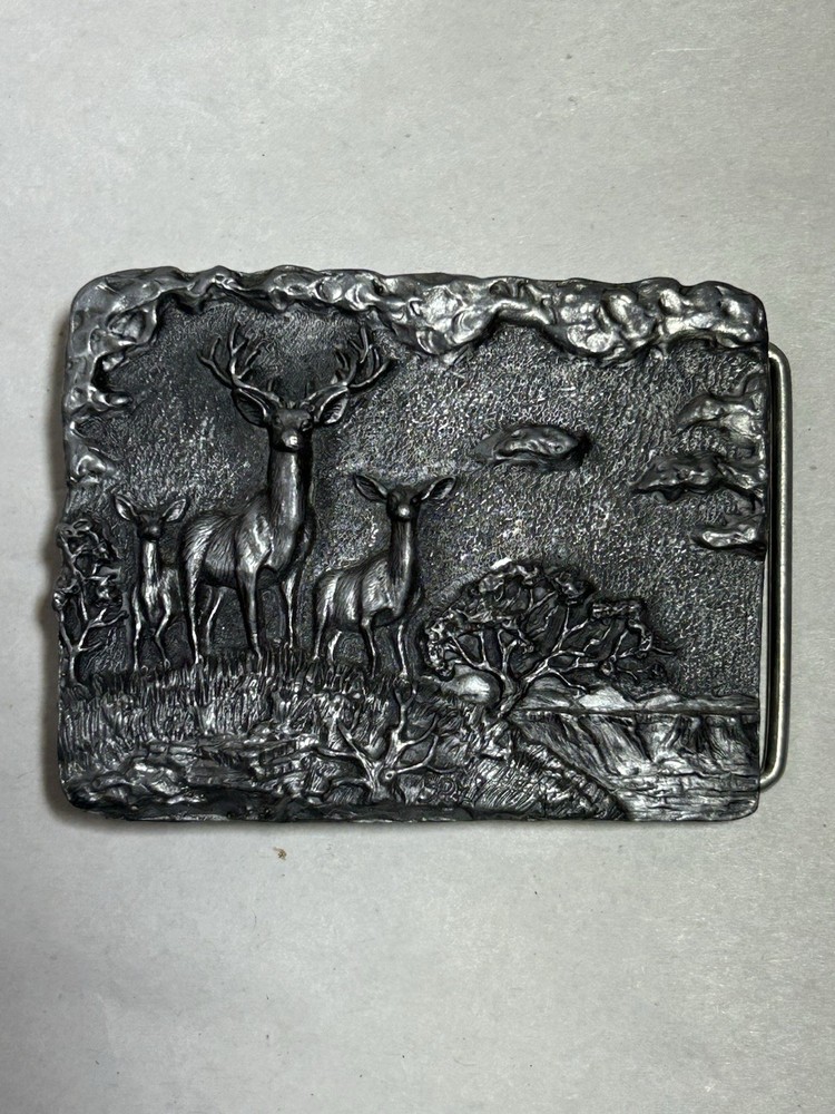 Vintage Ultra Ent Deer Buck Outdoor 1986 Belt Buckle Artist Paula Freed Collect