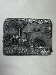 Vintage Ultra Ent Deer Buck Outdoor 1986 Belt Buckle Artist Paula Freed Collect
