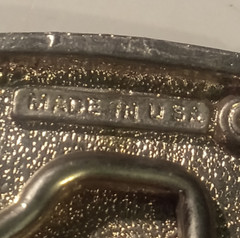 DJ Turn Tables Spinning Belt Buckle Silver Star Originator Vintage Made in USA