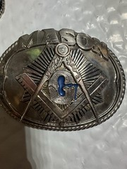 SILVER (IN COLOR) MASON Metal Belt Buckle