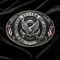 USA Eagle American Flag Belt Buckle Mens Patriotic Western Silver Oval Rodeo