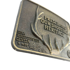 Vintage NRA Whittington Center Shooting Heritage Stag Metal Belt Buckle