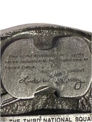 Men’s Pewter Belt Buckle Commemorative Third National Square Dance ConventionVTG