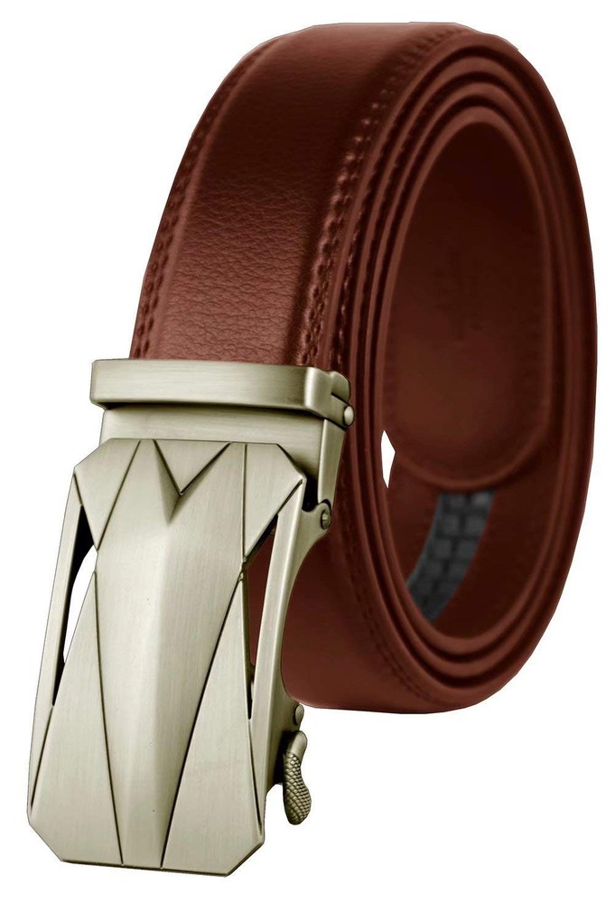 GUBOSS Genuine Cow Leather Belts With Automatic Ratchet Medium, Brown
